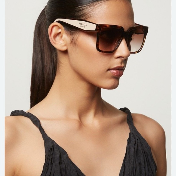 Prada Women's Tortoise Shell Sunglasses SPR 24Z col O7R-oA6 56-16 - Picture 1 of 7